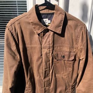 Flint and Tinder Flannel-lined Waxed Trucker Jacket - Size S